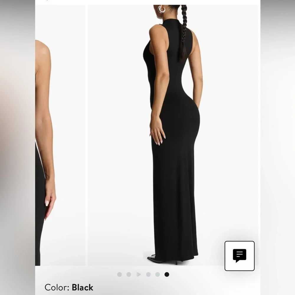 Naked Wardrobe Mock Neck Black Maxi Dress 🖤 - Picture 7 of 13